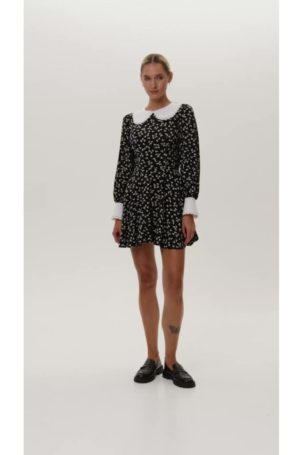 Платье 6708 Черный-белый