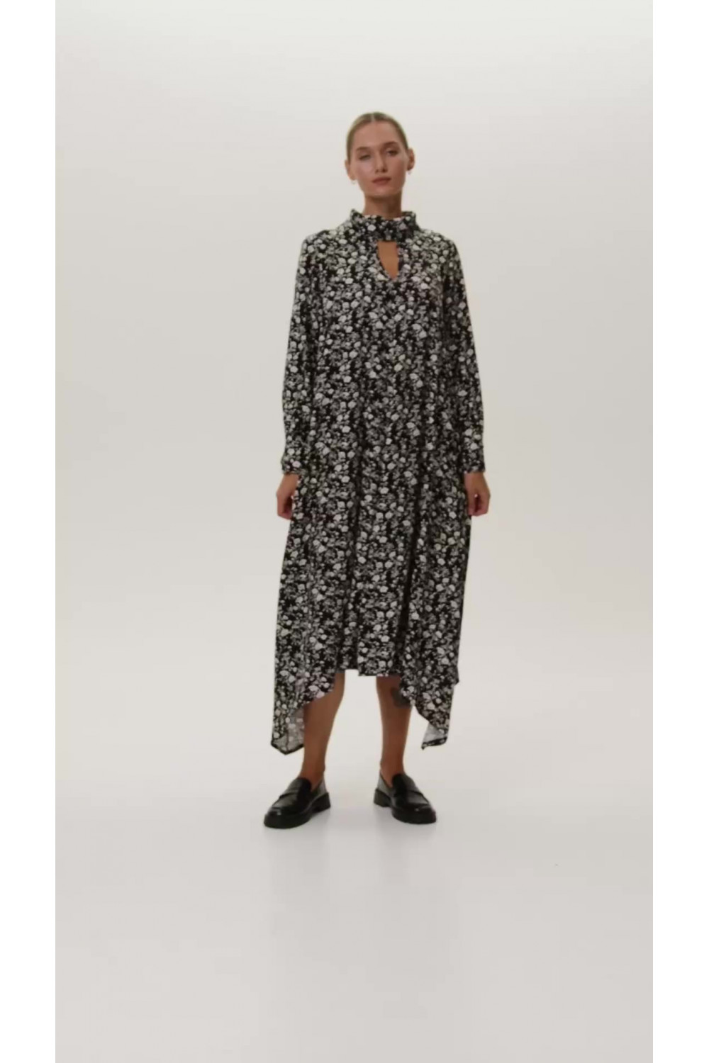 Платье 6720 Черный-белый