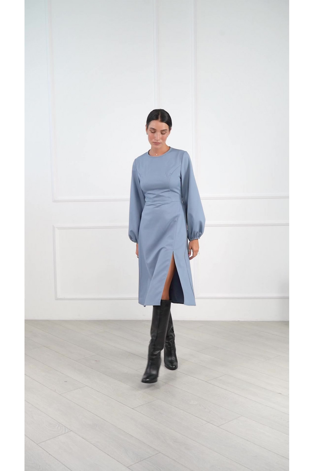 Платье 6318 Серо-голубой