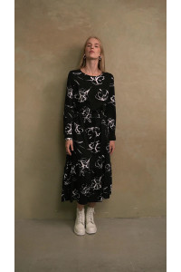 Платье 6526 Черный-белый
