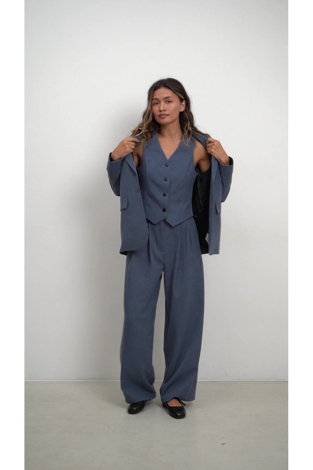 Жилет 6546 Серо-голубой