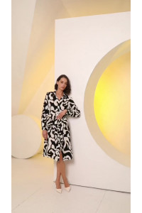 Платье 6606 Черный-белый