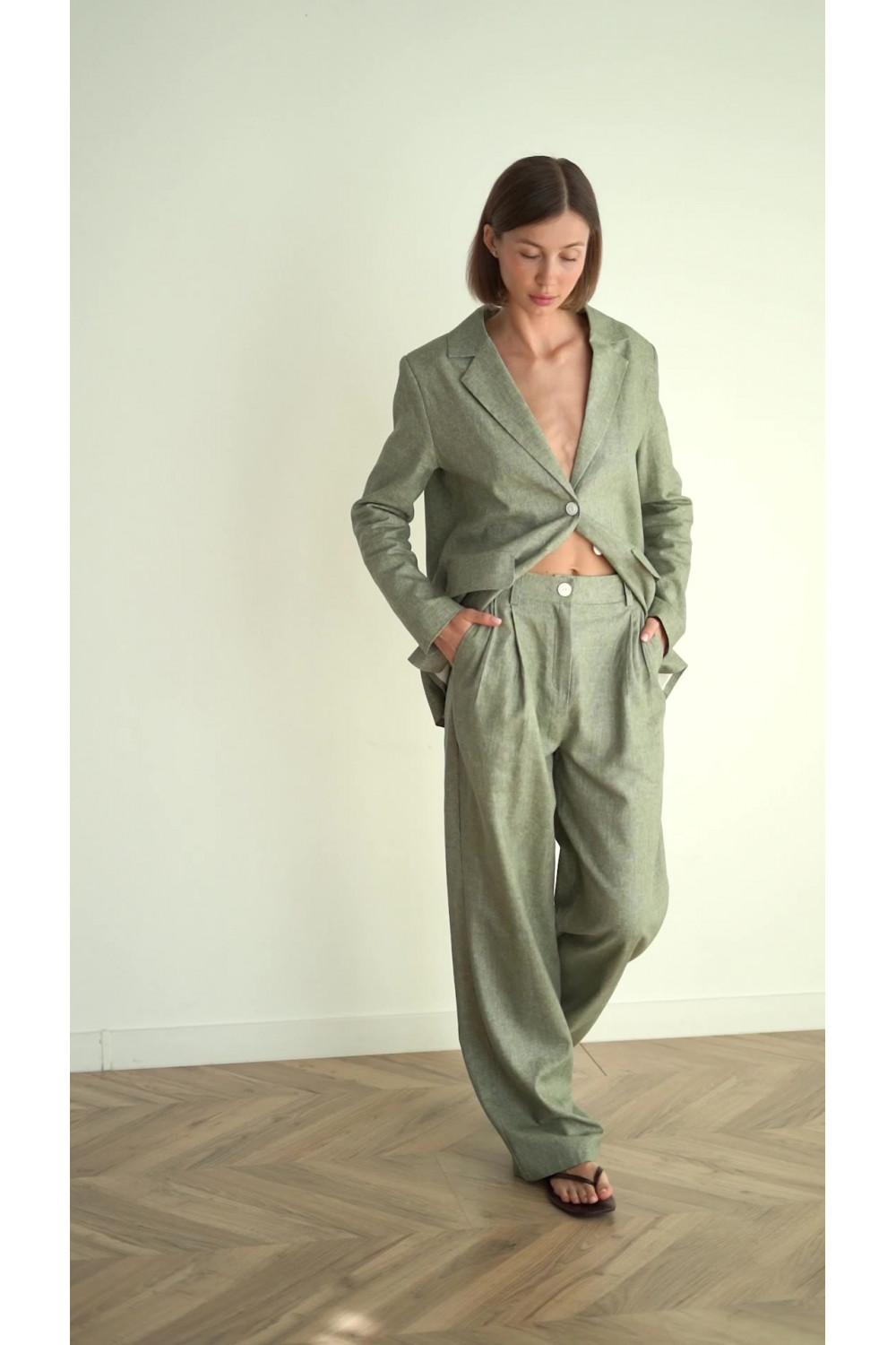 Пиджак 6628 Оливковый