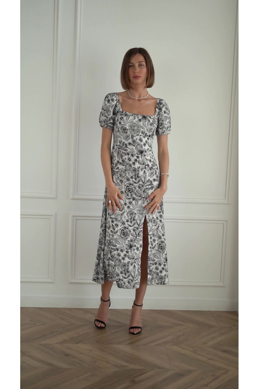 Платье 6651 Черный-белый