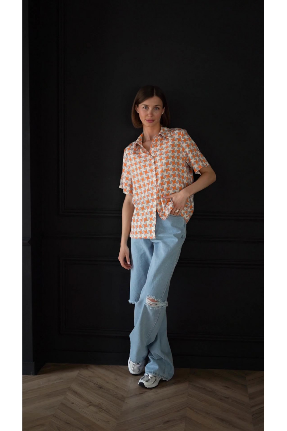 Рубашка 6683 Оранжевый