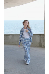 Костюм 6608 Белый синий