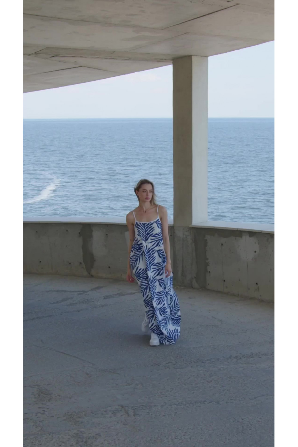 Платье 6695 Белый синий