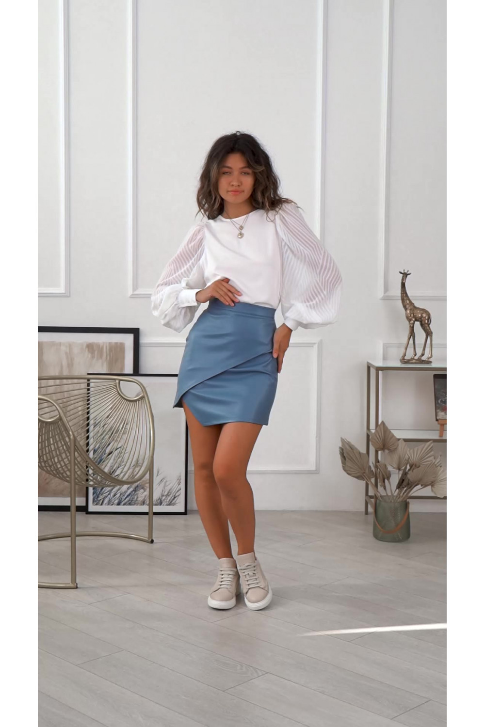 Юбка 6121 Серо-голубой